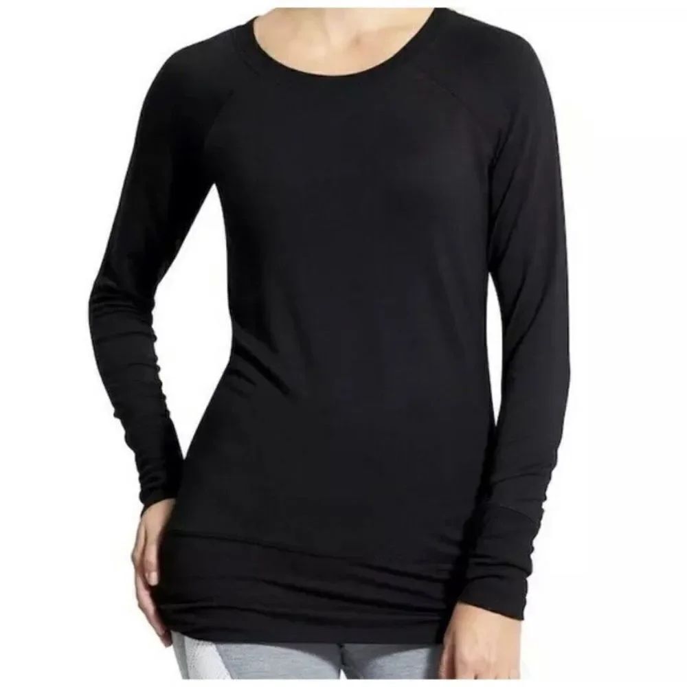 Athleta Women's Black Studio Cinch Pullover Modal Sweatshirt